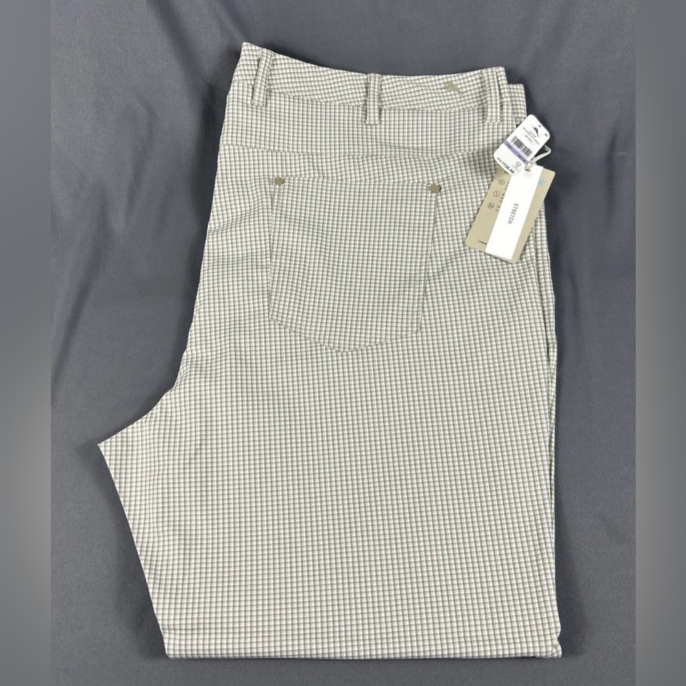 Tommy Bahama Golf Pants Ace Fairway Checks 48 x 30 Khaki Polyester Spandex